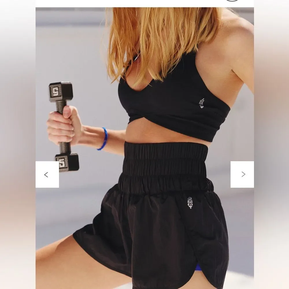 Free People Movement black The Way Home High Rise Lined shorts size L. - Picture 2 of 10